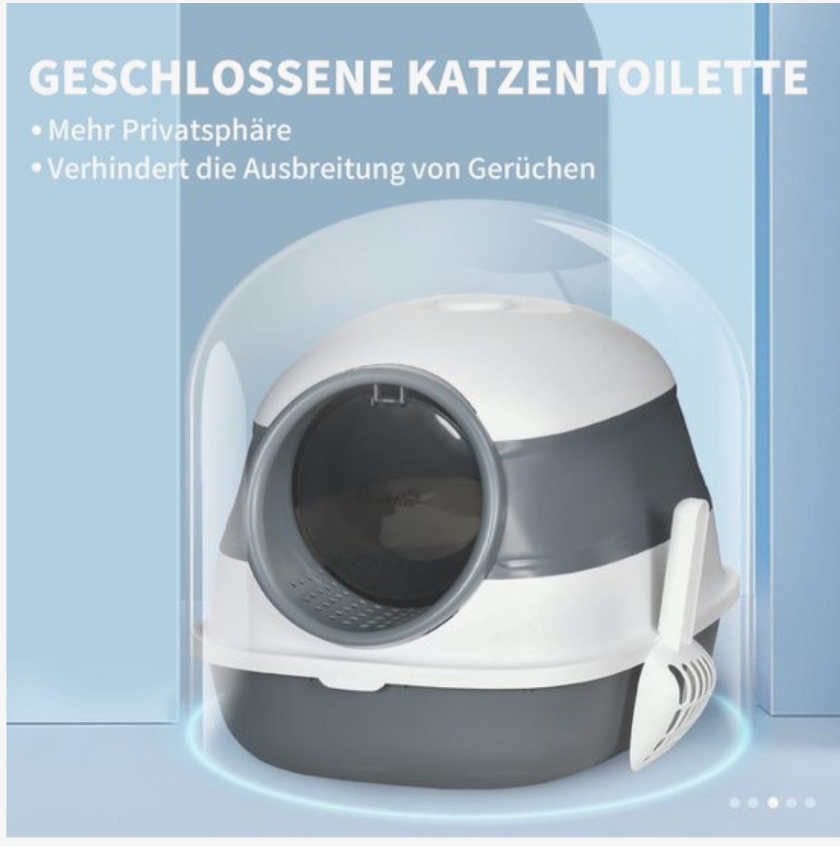 Pawhut Kattenbak grijswit