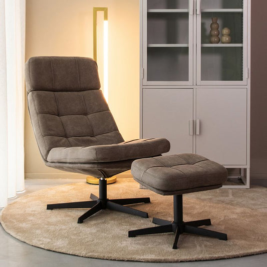 Draaifauteuil Alvar + Hocker